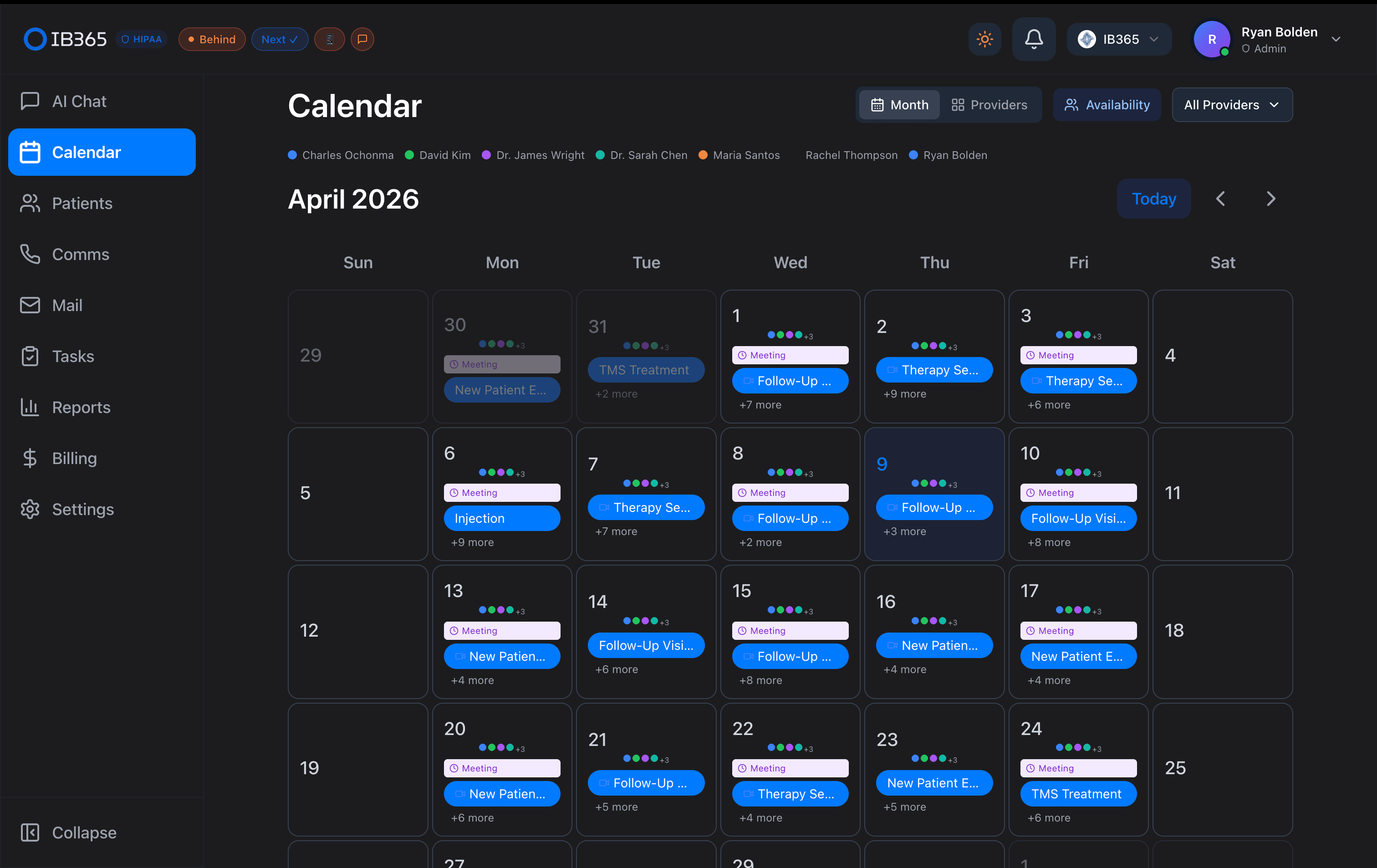 Multi-provider calendar