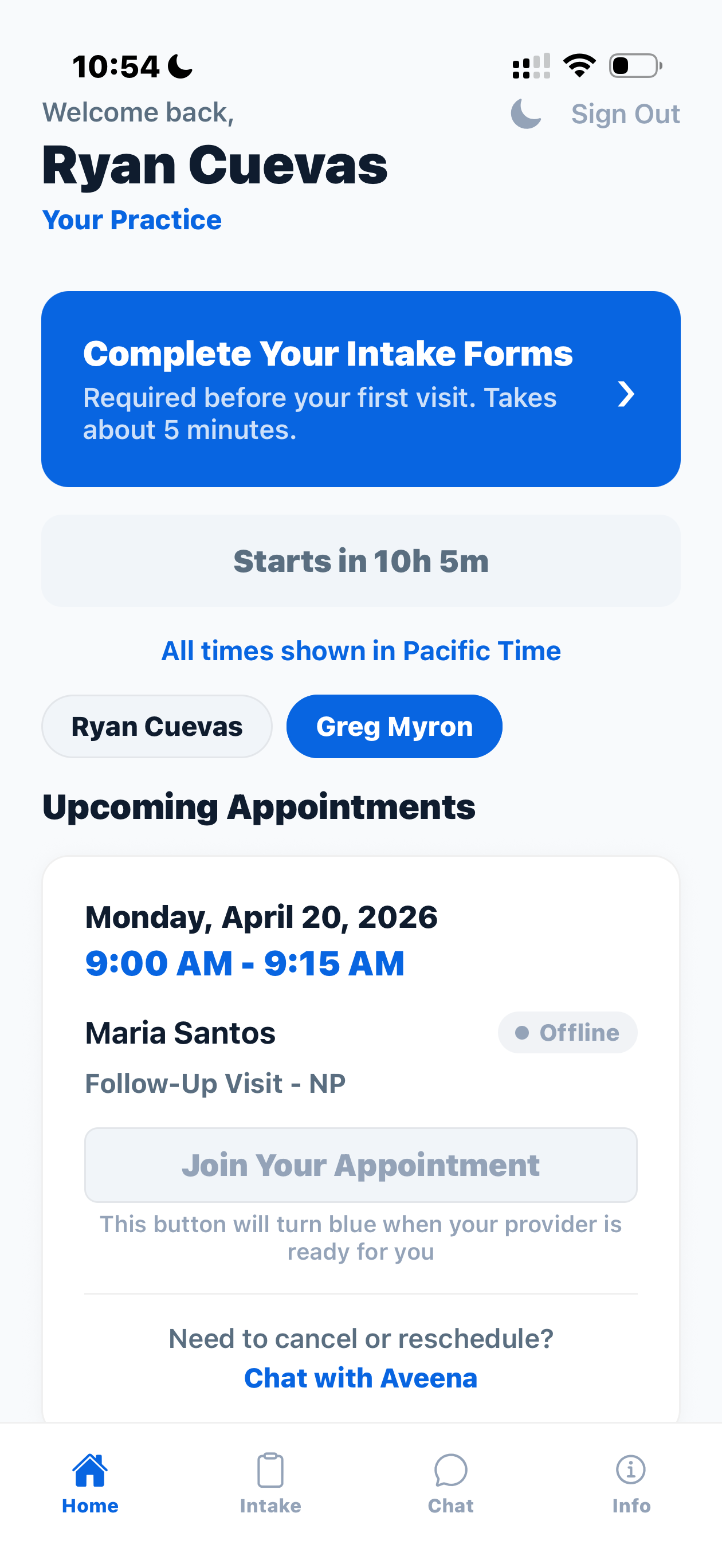 MyCare — Dashboard light mode