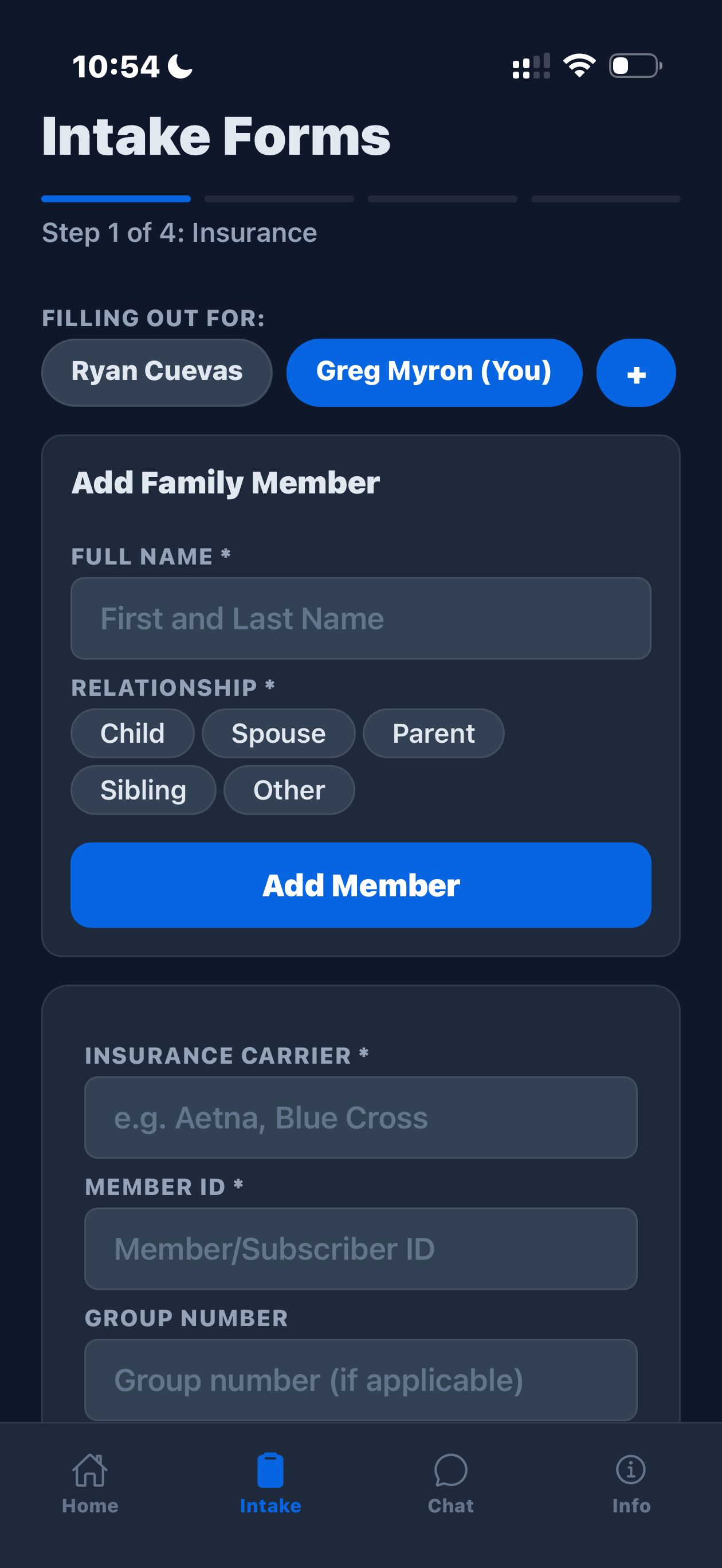 MyCare — Add family member